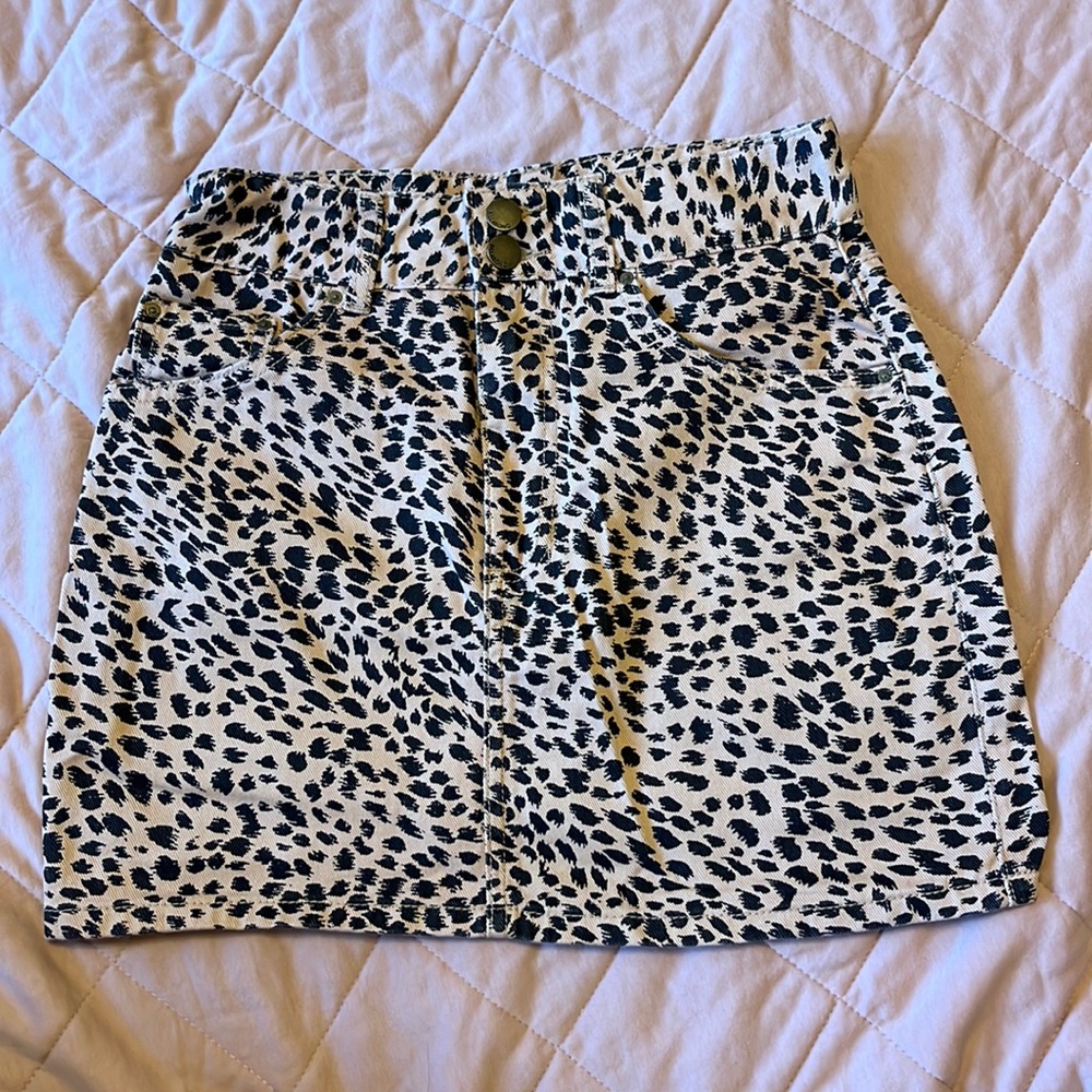 Billabong Animal Print Denim Skirt